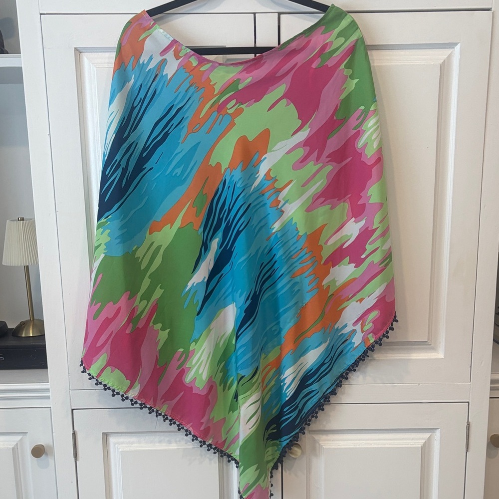 Mud Pie Multicolor Abstract Top/Poncho/ Swim cover up